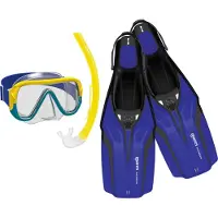 Mares Ensemble de Snorkeling av. Palmes - Nateeva Keewee - Bleu - - 24/28 - Palmes