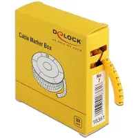 DeLOCK Cable Marker Box, No. 7 - Leitungs- / Kabel-Marker (vorgedruckt) - Gelb (Packung mit 500) (18361)