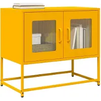 vidaXL Armoire TV jaune moutarde 68x39x60,5 cm Acier laminé à froid