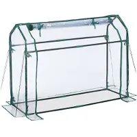 Relaxdays Serre en film plastique , film PVC, porte enroulable, H x l x P : 92 x 124 x 42 cm, châssis de culture avec système d'emboîtement, transparent
