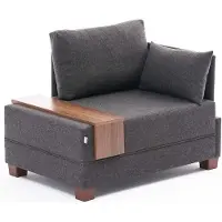 Hannah Home , Fly- BLC2665, Anthracite, Canapés-lits, Cadre : Bois massif et disque de particules recouvert de mélamine