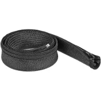 DeLOCK Geflochten slang met rits 1 m x 30 mm zwart - Résistant à la chaleur