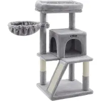 Feandrea Arbre à chat 96cm avec grotte de câlins Tour d'escalade pour chats Griffoir