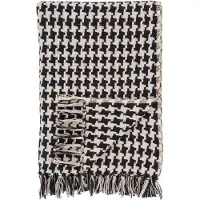 House Nordic Couverture Plaid Noir/Beige 130x180cm