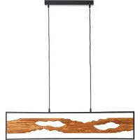 Brilliant LED Suspension 100cm noir/bois, aluminium/métal/bois Suspension LED bois, Lampe de plafond LED Suspension bois Suspension table à manger, Lampe bois Lampe de salon LED Adjustable Lamp