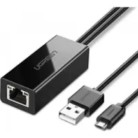 UGREEN 30985 Adaptateur réseau externe pour Chromecast avec connecteurs Micro Usb / Usb-A 100Mb/S 1M - Noir