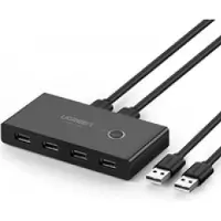 UGREEN Switch Box Hub Switch 4X Usb 2.0 Usb Splitter pour deux ordinateurs Noir (30767)