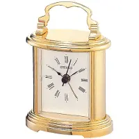 Seiko QHE109G Horloge de bureau Réveil doré