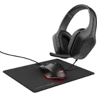 Trust Kit de gaming 3-en-1 GXT 790 Casque gaming + Souris gaming + Tapis de souris Noir
