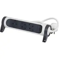 Legrand Multiprise avec interrupteur 694535/ 3 prises/ blanc et gris foncé