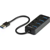 StarTech.com Usb 3 4-port With On/off Switches Hub Noir