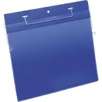 Durable Pochettes pour documents avec cintres, l. 297 x H 210 mm (A4 paysage), 50 p., bleu