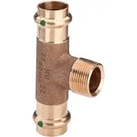 Viega Té Sanpress 2217.1 28xR 3/4x28mm, RG o Br. silicium, SC-Con. (Connexion en T)