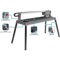 Graphite Trancheur de carrelage et de pierre 1200W, 230x25, zone de coupe 1000 mm, lame : 230 mm x 25 mm, 2950 par minute, profondeur de coupe max 90º/45º 43/37 mm, CE