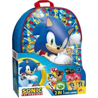 Lisciani 104536 - Collection de jeux de cartes Sonic en sac à dos Jeu de cartes pour enfants Tails Knuckles