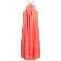 Superdry Femme Robe de Plage dos nu Longue en Dentelle Corail Taille: 42