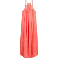 Superdry pour femme. W8011672A Robe de plage longue encolure licou corail (XS), Casuel, Viscose, Sans manches / bretelles