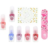 Suncoatgirl Kit de mini vernis à ongles fille 6 mini vernis à ongles + lime à ongles + autocollants 2 ml
