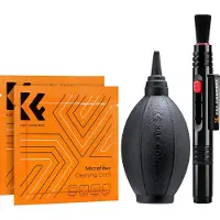 K&F Concept Kit de nettoyage - - Kit 3 en 1 - Poire soufflante - Stylo pinceau - Chiffon microfibre