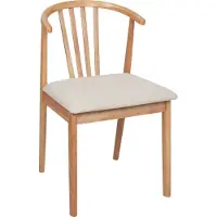 Beliani Lot de 2 chaises de salle à manger beige clair bois d'hévéa polyester assise tapissée bois clair