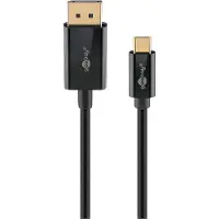Goobay 75704 Câble USB-C vers DisplayPort 4K @ 60 Hz, 1 m, noir - USB-C mâle > DisplayPort mâle