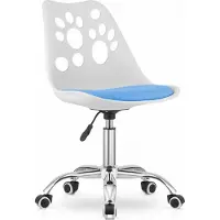Leobert Chaise pivotante Valora PRINT blanche et bleue - Chaise pivotante combinée blanche et bleue fraîche