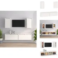 vidaXL Armoires TV 4 pcs. Blanc Pin massif - Meubles TV