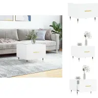 vidaXL Table basse blanche 50x50x40 cm Bois composite - Tables basses