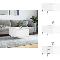 vidaXL Table basse blanc brillant 55x55x36,5 cm Bois composite - Tables basses