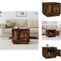 vidaXL Table basse chêne fumé 51x50x44 cm Bois composite - Tables basses