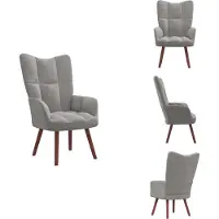 vidaXL Fauteuil relax gris clair velours - fauteuil