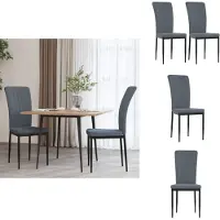 vidaXL Chaise de salle à manger 2 pcs. Gris foncé Velours - Chaises de salle à manger