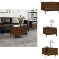 vidaXL Table basse marron imitation chêne 50x50x40 cm Bois composite - Tables basses
