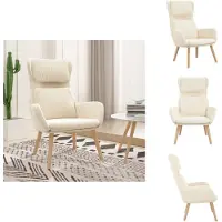 vidaXL Fauteuil relax velours blanc crème - Fauteuil