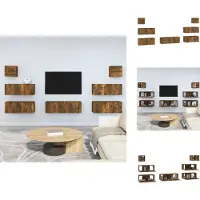 vidaXL Ensemble de 7 meubles TV en bois de chêne fumé - Meubles TV