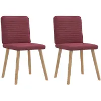 vidaXL Chaise de salle à manger 2 pcs. Tissu rouge vin
