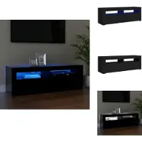 vidaXL Armoire TV avec lampes LED Noir 120x35x40 cm - Meuble TV