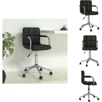 vidaXL Chaise de bureau pivotante noir similicuir - Chaises de bureau