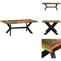 vidaXL Table de salle à manger 200x100x75 cm Vieux bois massif - Tables de salle à manger