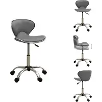 vidaXL Chaise de bureau Gris Similicuir - Chaises de bureau