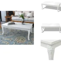 vidaXL Table basse 115×65×42 cm Blanc brillant - Tables basses