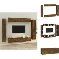 vidaXL Ensemble de 8 meubles TV en bois de chêne fumé - Meubles TV