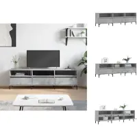vidaXL Armoire TV gris béton 150x30x44,5 cm Bois composite - Meuble TV