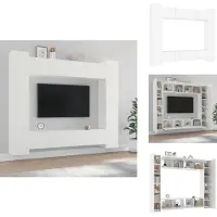 vidaXL Ensemble de 8 meubles TV Blanc Matériau dérivé du bois - Meubles TV