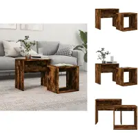 vidaXL Tables de salon 2 pcs. Chêne fumé Bois composite - Tables basses