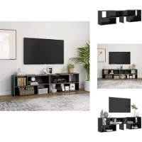vidaXL Meuble TV gris brillant 149x30x52 cm Bois composite - Meuble TV