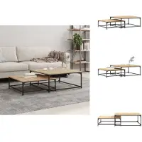 vidaXL Tables gigognes 2pcs Chêne Sonoma Bois composite - Tables basses