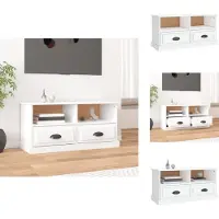 vidaXL Armoire TV blanc brillant 93x35,5x45 cm Bois composite - Meuble TV