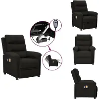vidaXL Fauteuil de massage électrique noir tissu - Fauteuil de massage