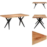 vidaXL Table de salle à manger 160x80x76 cm Bois massif Acacia - Tables de salle à manger